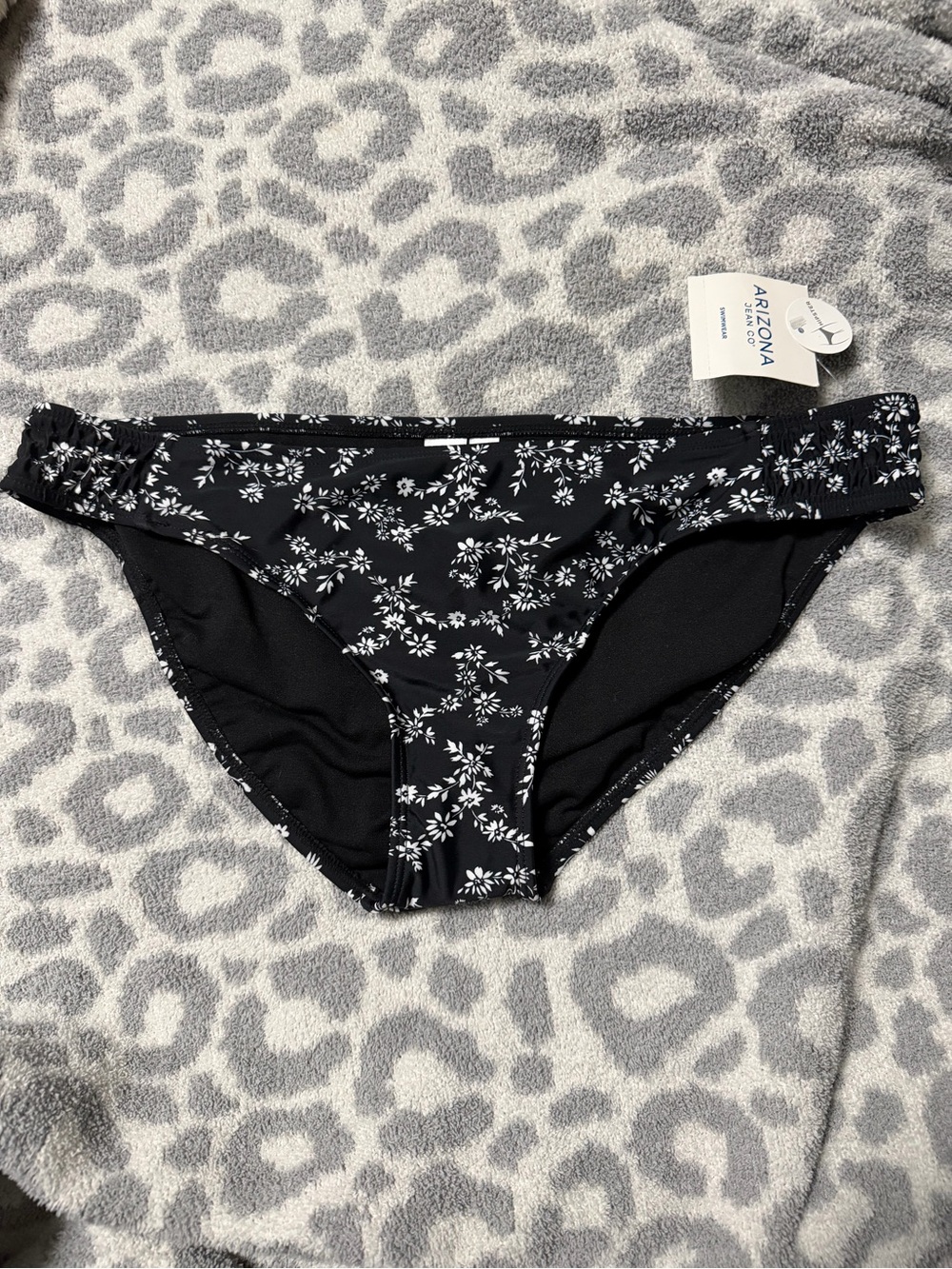 Arizona Jean Company Black Floral Bikini Bottoms